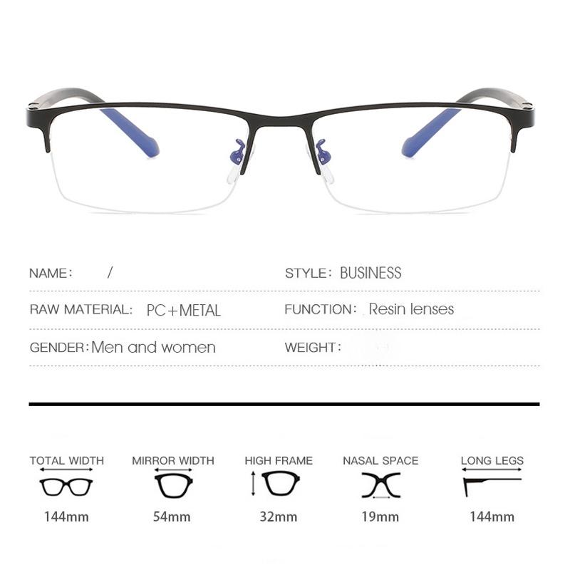 3PCS Semi-Rimless Reading Glasses Presbyopia Eyeglasses Women Men Anti Blue Rays Computer Hyperopia Spectacles +1.0 +1.5 To +4.0