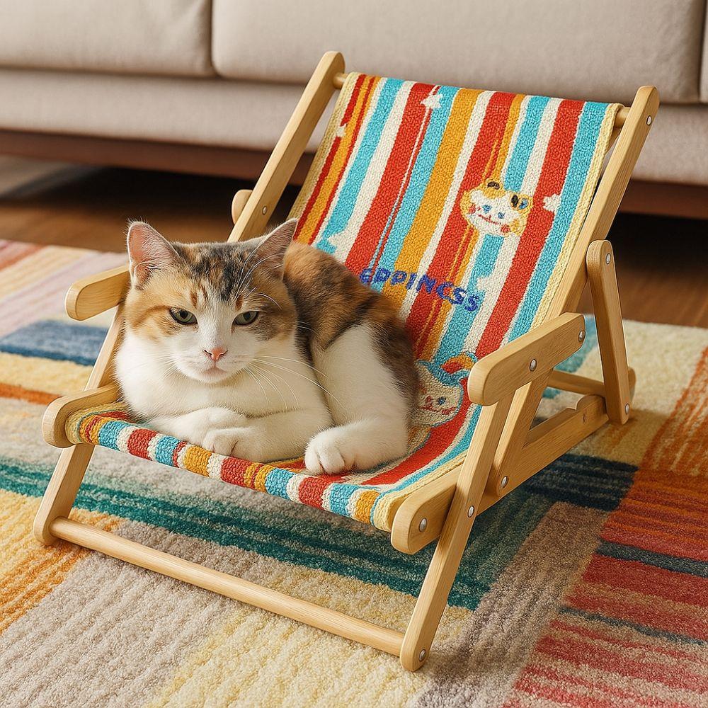 Foldable Pet Sofa Bed Solid Wood Cat Scratch Board Durable Cat Rocking Chair  Cat Climbing