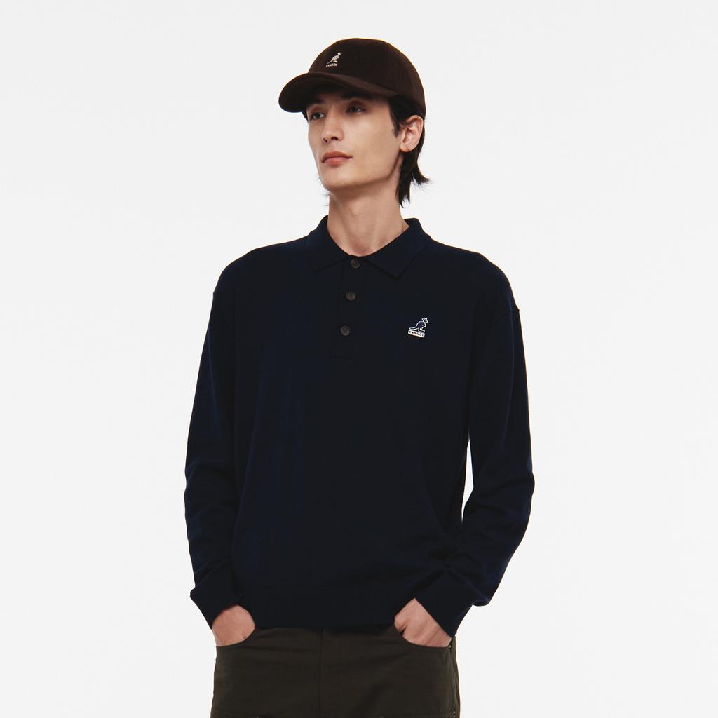 KANGOL Basic Collar Knit 1908 Dark Blue