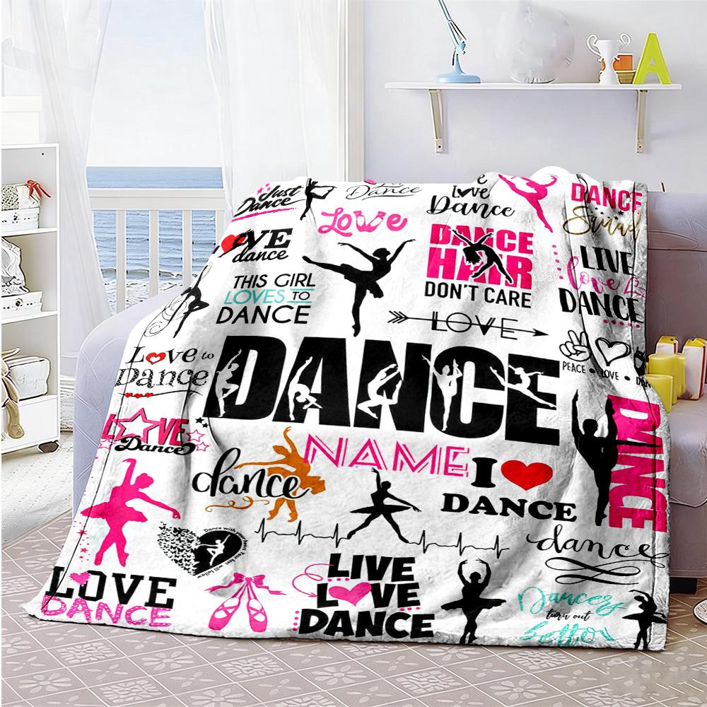 Love Dance88 Personalized Name Blanket Lightweight Customizable Blanket Soft & Cozy Suitable for Picnics Nap Bed Living Room All-Season Use