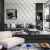 Diamond Stitch Acrylic Mirror Wall Stickers for Living Room & Entrance Decor