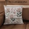 2D Floral Embroidered Pattern Decorative Pillow Covers Pattern Cushion Cover Suitable For Sofa Bedroom Car Pillow Cover