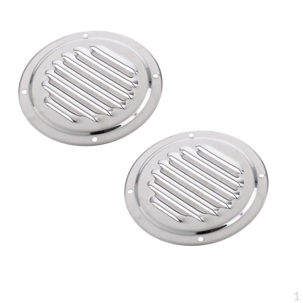 

2pcs 316 Grade Stainless Steel Round Louvered Fits Marine Boat RV Accessories Silver