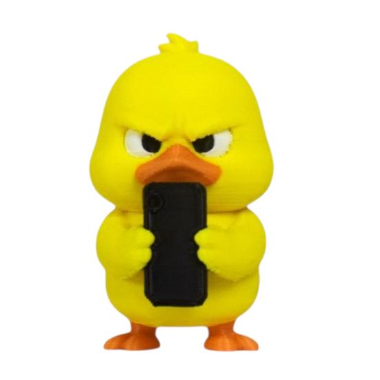 Funny Expression Decor 3D Printed Yellow Duck Figurine, Statue with Vivid Expressions, Modern Home Accent Cute Miniature Desktop Ornaments for Office