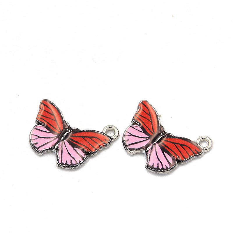 Colorful Enamel Butterfly Pendants - 15 Colors, 2 Styles for DIY Necklaces & Bracelets