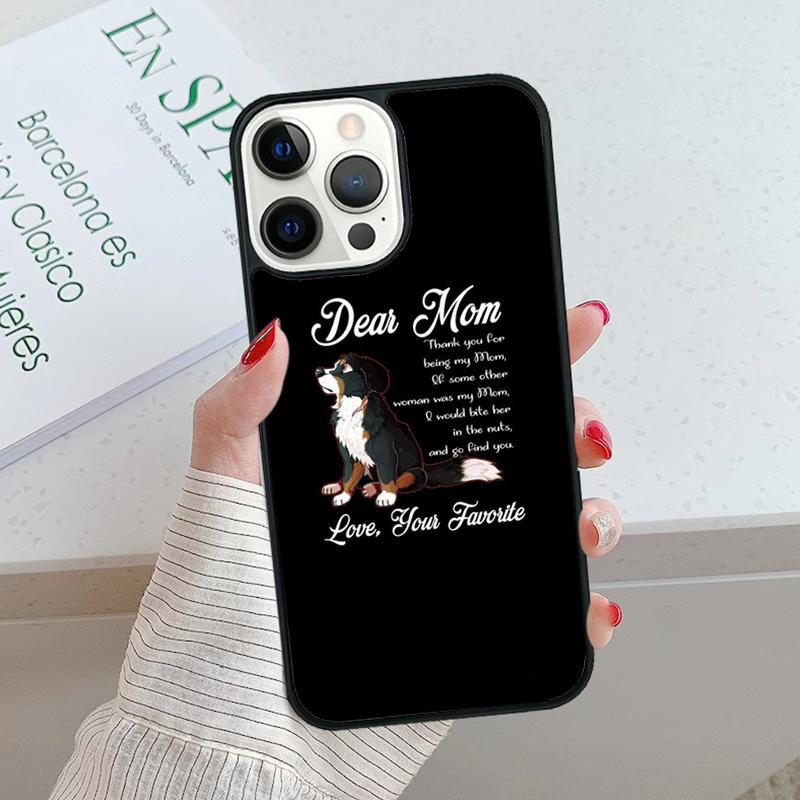 Funny Bernese Mountain Dog Phone Case cover For iPhone 17 Air 15 16 16e 14 13 12 11 Pro Max Coque For Apple PLUS fundas