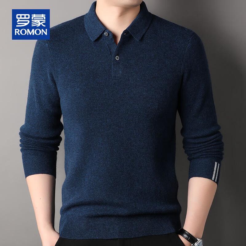 Romon Men's 100% Pure Cashmere Mock Neck Pullover Sweater