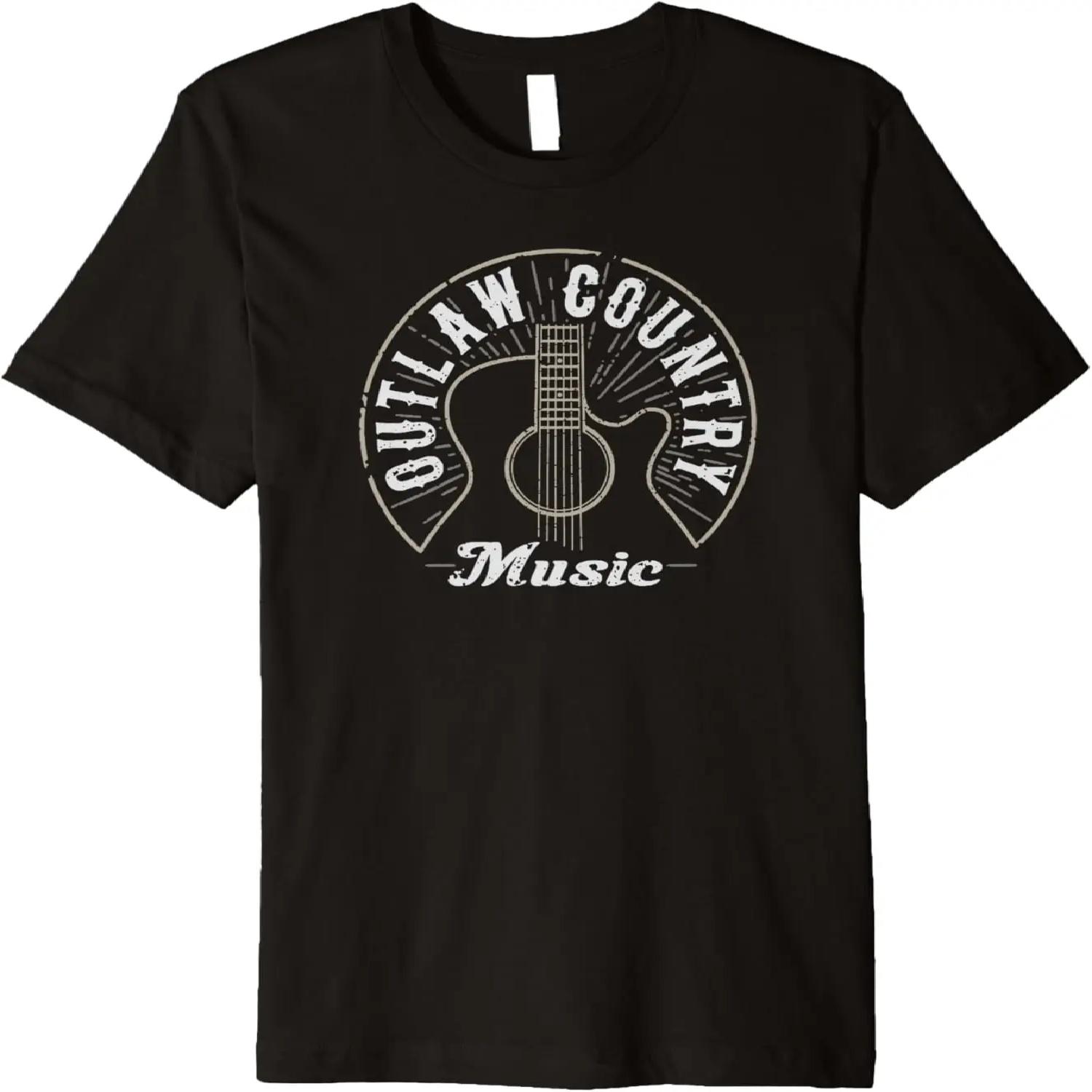 

Outlaw Country Music Guitar Outline Premium T-Shirt S чёрный