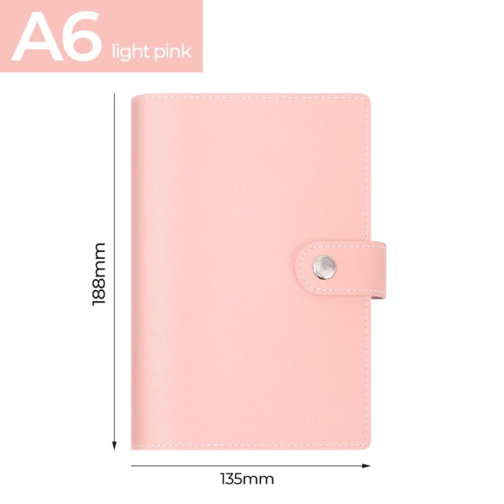 Durable PU Leather A6 Budget Binder Waterproof Replaceable Inner Pages Money Organizer Macaron Loose-leaf Notebook Journal