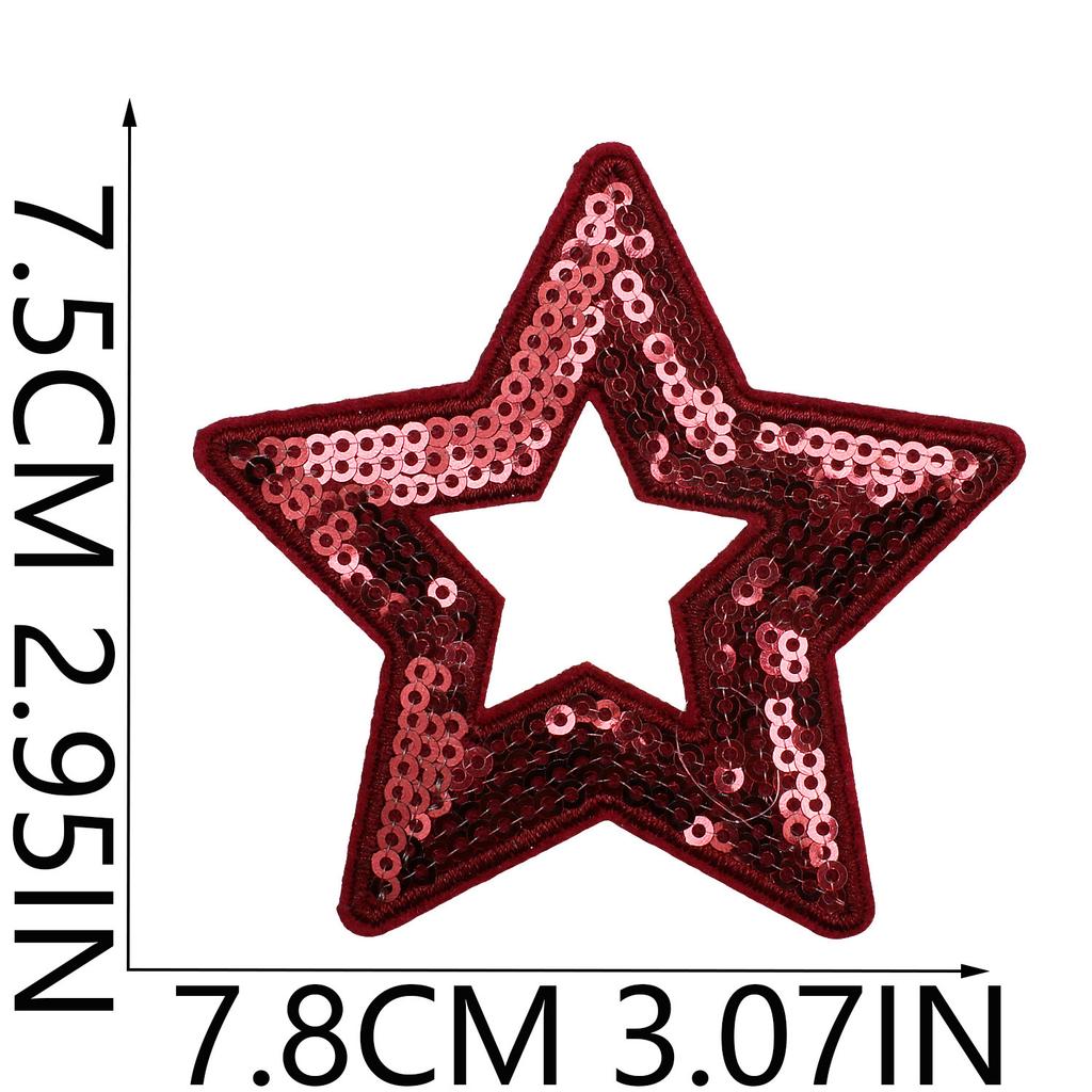 Spieltag Cartoon Stickerei Stoffaufkleber Pentagramm Sternmuster Bügelaufkleber Kleidung Hut Gepäck DIY Lochreparatur