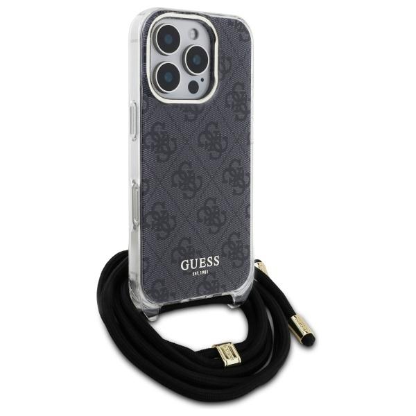 Guess Guhcp16Xhc4Sek Iphone 16 Pro Max   6.9 Czarny/Black Hardcase Crossbody Cord 4G Print