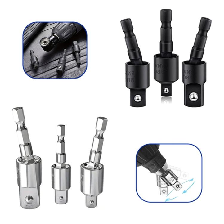 3Piece/Set 360 Degree Rotating Drill Socket for Improved Work Efficiency In Various Repair Task Efficient Screw Handling