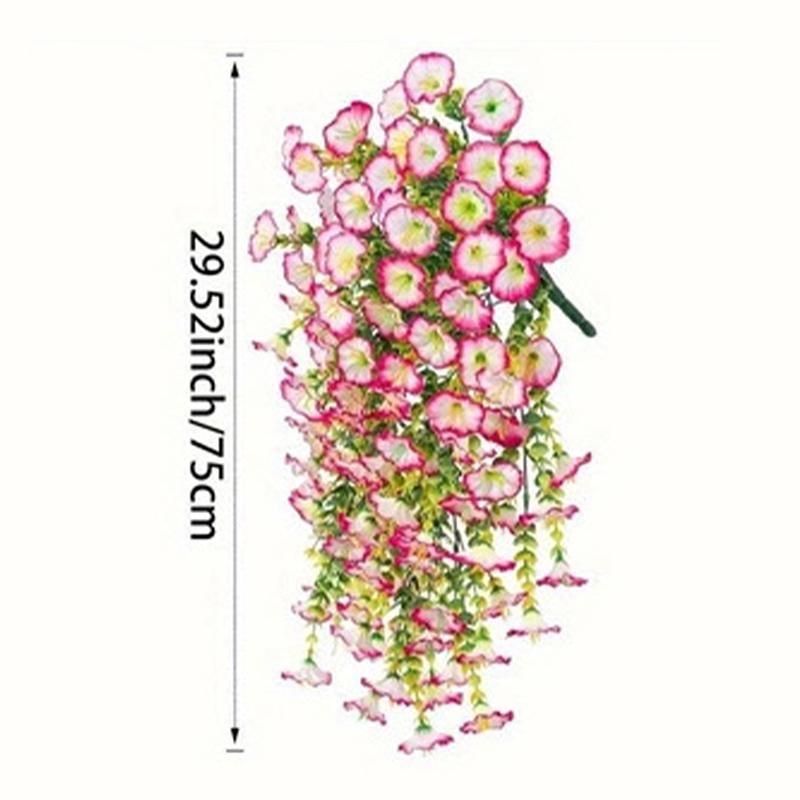 Uv-Resistant Artificial Morning Glory & Eucalyptus Hanging Decor - Perfect For Home, Garden, Weddings | Versatile Outdoor