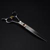 Double-Tailed 7-inch Professional Pet Grooming Scissors with Upward & Downward Curves, Matte Finish