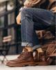 Bottes Martin en Cuir Doublées de Polaire Automne/Hiver 2025 - Chaussures Décontractées Hautes Résistantes à la Saleté pour Hommes