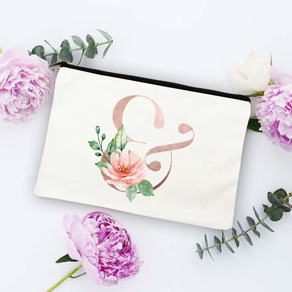 

ABC Английский алфавит Цветы Косметичка Органайзер Косметичка на молнии Женская Белая дорожная переносная сумка для хранения туалетных принадлежностей