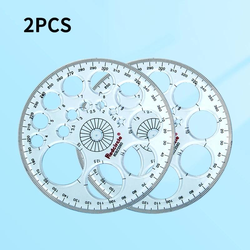 Multifunction Geometric Template Plastic Measuring Ruler Circles 360 Degree Drawing Round Ruler Geometric Drawing Stencils Tools