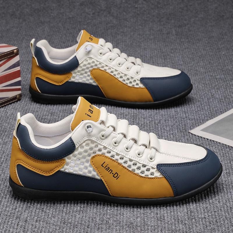 Spring 2026 Breathable Mesh Men s Casual Loafers - Trendy Korean Style 42 бежевый