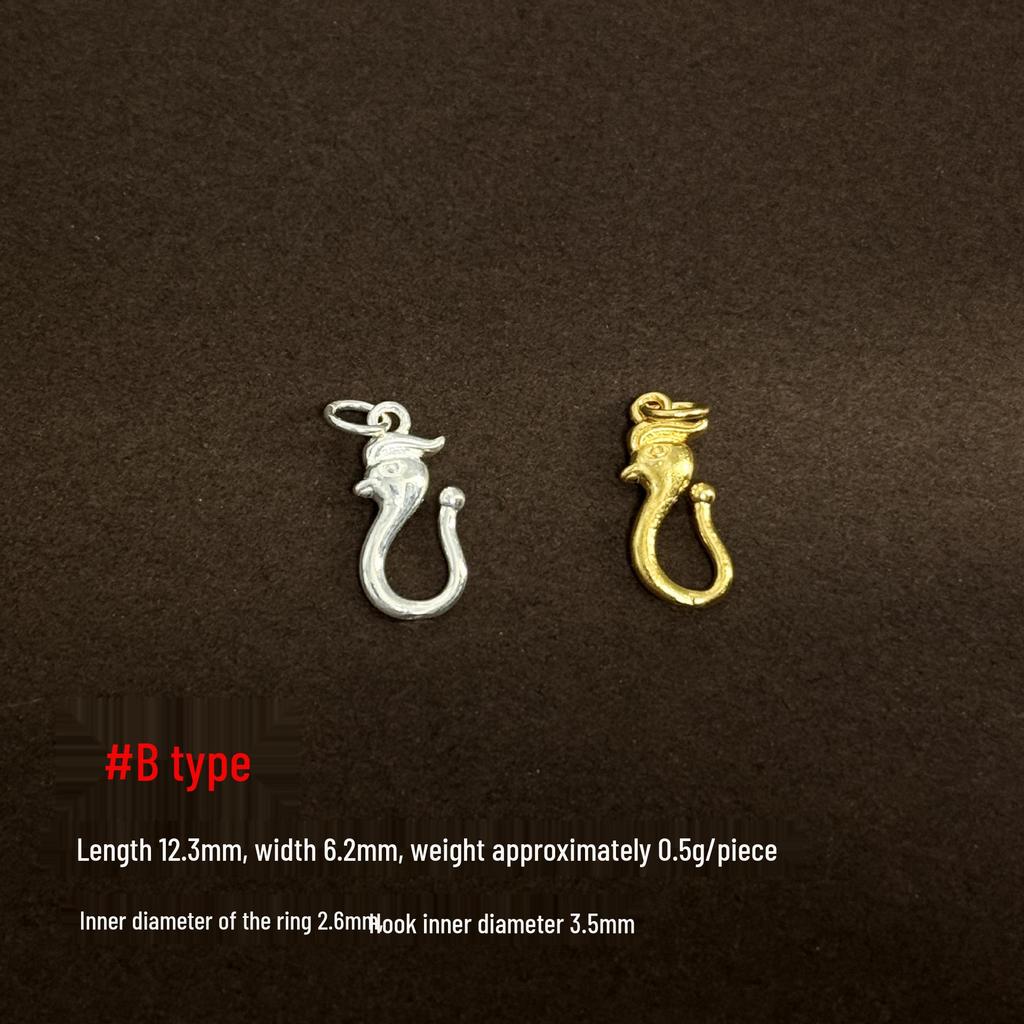 S999 Sterling Silber & Gold Hummerklauen-Verschlussverbinder für DIY-Halsketten, Armbänder & Schmuckflechten.