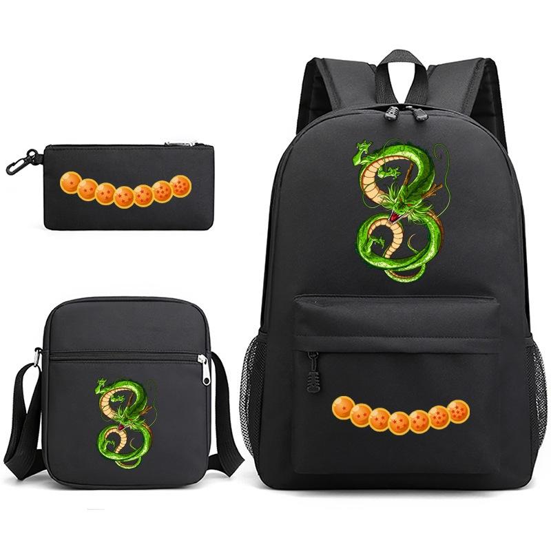Dragon Ball Super Z Printed Backpack 3-Piece Set Casual Outdoor School Bag 3-Piece Set