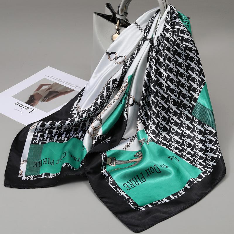 90 Square Scarves, Silk Scarves, Women's New Spring and Summer High-end Sense Versatile, Thin Scarves, Shawls Outside