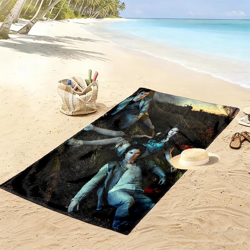 Vampire Diaries: Rainy Night Gathering Beach Towel Portable for Travel Beach Absorbent Bath Towel Quick-drying Swim Towel Seaside