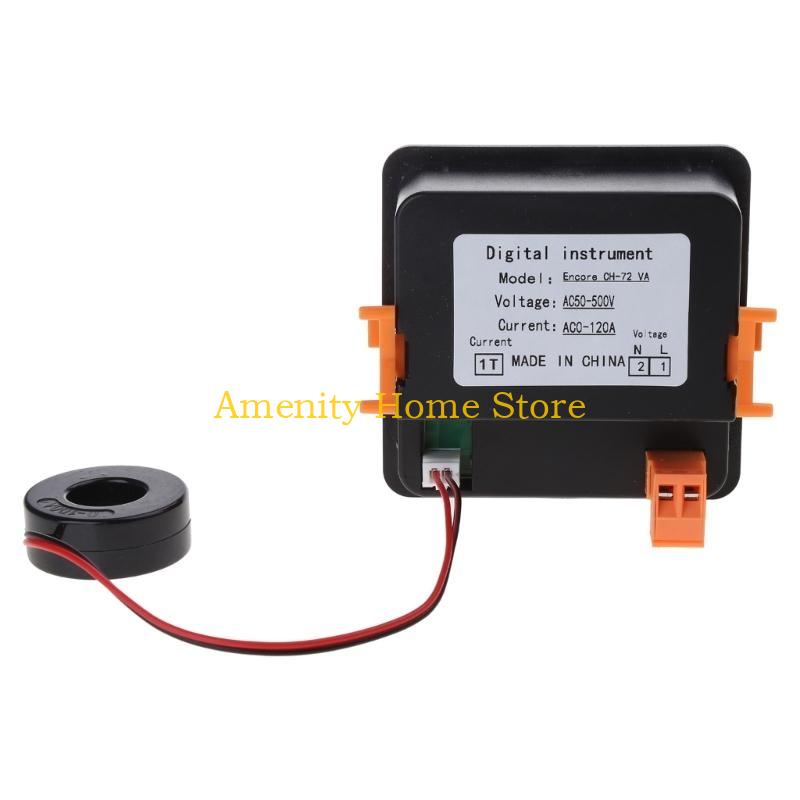 

F26C Digital Voltage Current Meter Panel Voltmeter Ammeter LED Display AC50-500V 1-140A Embedded Installation Compact-size China Mainland
