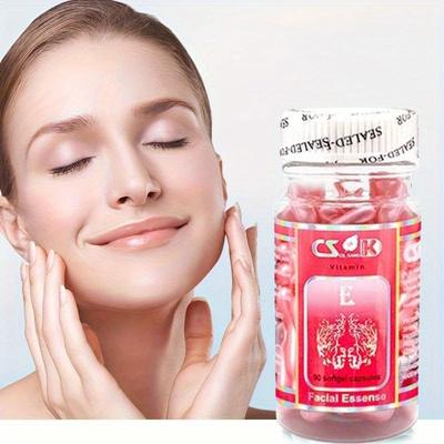 90 Capsules/bottle VE Rejuvenating and Moisturizing Essence Facial Capsules To Firm, Nourish and Hydrate The Skin, Portable for Travel