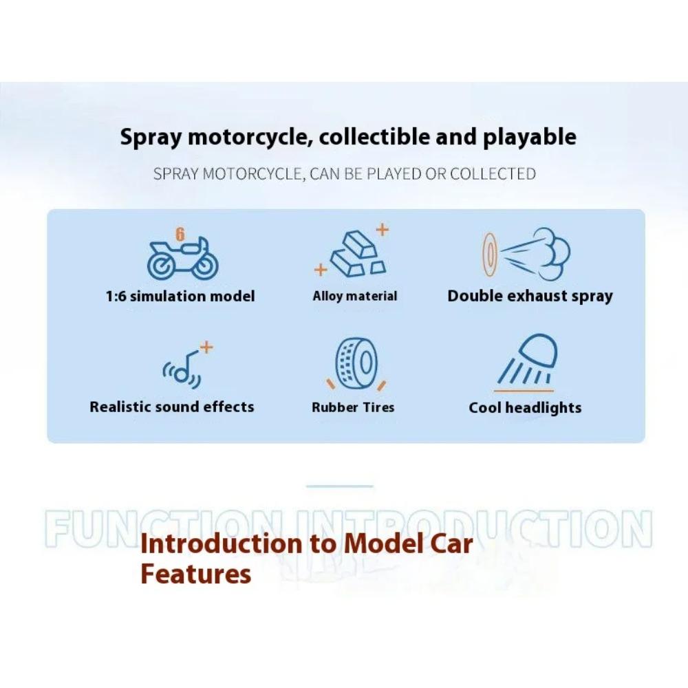 1/6 Suzuki Hayabusa Cool Alloy Motorcycle Model, Cool Sound and Light, Exhaust Pipe Sprayable, The Best Collection for Motorcycle Enthusiasts