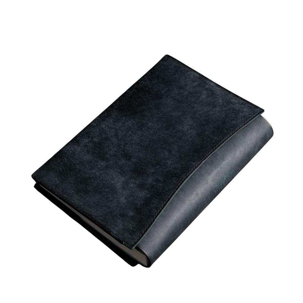 Genuine Leather Book Cover Adjustable Pueblo Comfortable To the Black [UNROOF] (Paperback) A6, Thickness, Leather, Touch,