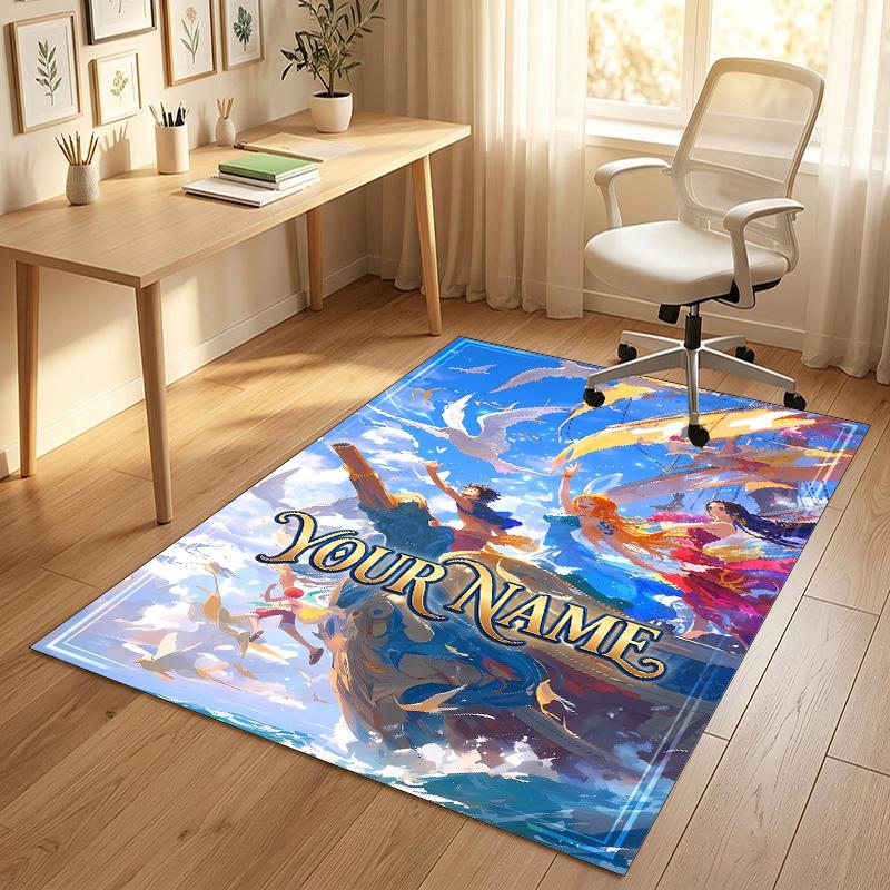 Personalized Crystal Velvet Carpet,One Piece Custom Printed Name, Plush Area Rug For Home Indoor Decor