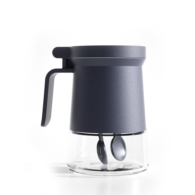 Moisture-Proof Seasoning Bottle Sealed Salt Sugar Jar Glass Seasoning Storage Bottle With Spoon Kitchen Cooking Spice Storage