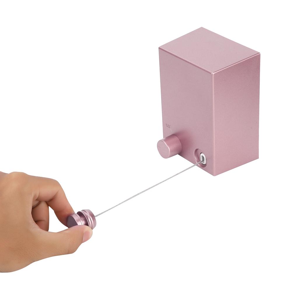 Indoor Outdoor Edelstahl Einziehbare Wäscheleine Wäschetrockenseil für Heimgebrauch9021P Rosa