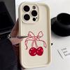 Cute Red Cherry Phone Case For iPhone 16 15 14 13 12 11 Pro Max 7 8 Plus 16E X XS XR SE 2020 Shockproof Silicone Soft Cover
