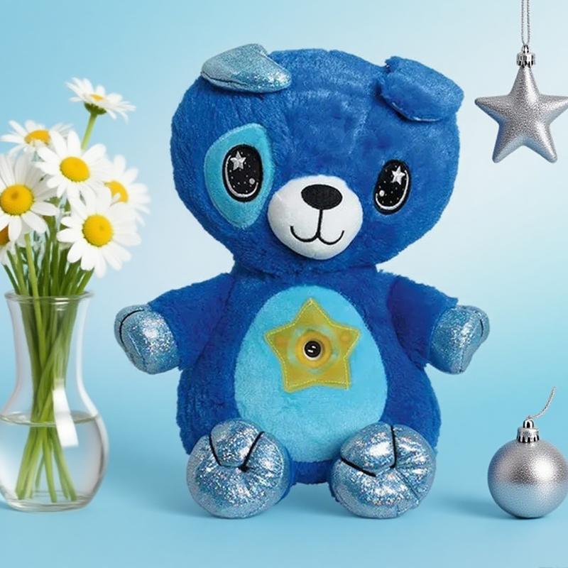 

Baby Stuffed Animal Featuring Light Projector Starry Sky Comforting Unicorn Plush LED Galaxy Night Light Cuddly Novelty Lamp Gift синій