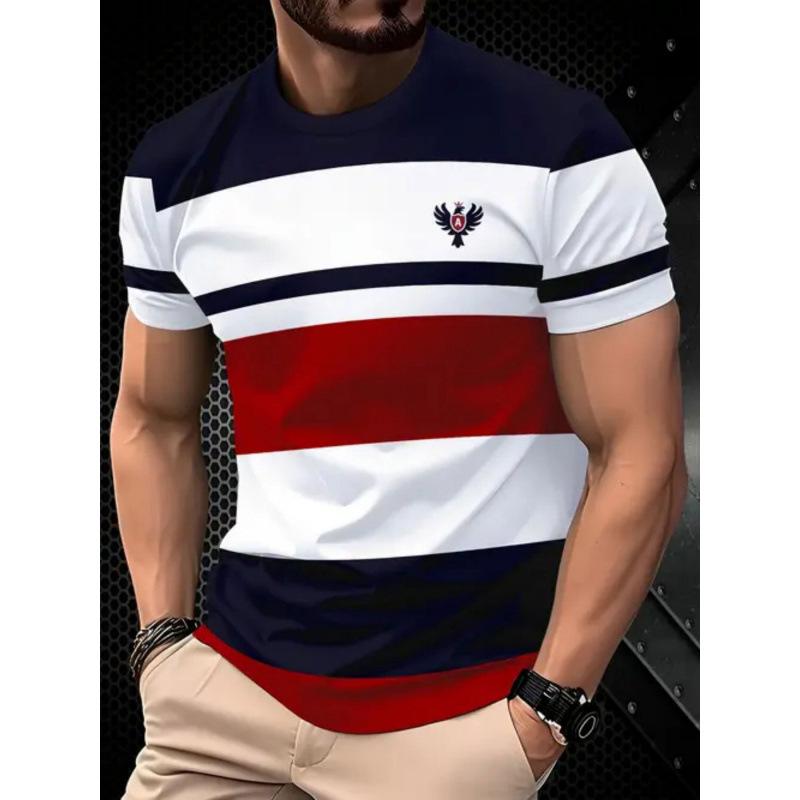 Sommer Herren Freizeit Mode Kreativ Lässig Täglich T-Shirt Locker Lässig T-Shirt 3D Digital Farbe Gedrucktes T-Shirt