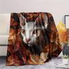 Maple Leaf Cat  Print Flannel Blanket, High quality Comfortable for All Seasons, Home Decor, Warmth and Comfort
