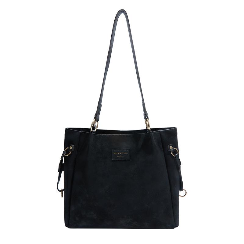 

Ретро популярная сумка женская 2025 осень новая модная большая вместительная на плечо сумка-тоут для студентов и для поездок на работу чёрный