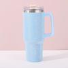 Rhinestone 40oz Stainless Steel Car Thermos with Straw and Handle