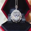 8-Carat D-Color Oval Moissanite Pendant Luxury Necklace