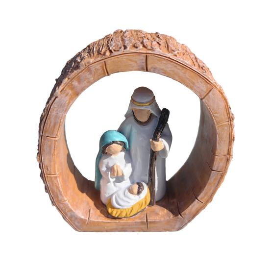 

Овальна Підвісна Прикраса Різдвяного Вертепу для Дому Офісу Різдвяної Ялинки Розписана Вручну Сцена Народження Ісуса Свята Сім я Святкова Релігійна Декорація Підвіска 1pc