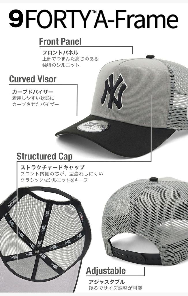 New Era Cap 9FORTY Trucker NY Misty Morning MLB Under Visor New York Yankees Adjustable 15372640 A-Frame 2-Tone Women's
