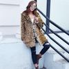 7 Leopard print throwing hat long women's coat coat autumn and winter new imitation fur top women