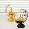 Arabic Incense Burner Holder Handheld Crescent Meditation Metal Decor Incense Cone Burner Ornaments Eid's Day Decoration