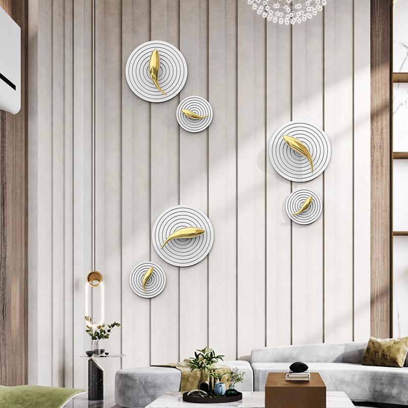Creative Gold Plating Stereo Fish-shaped Wall Hanging Wooden Tray Abstract Fish-shaped Wall Hangings Background Wall Decoration