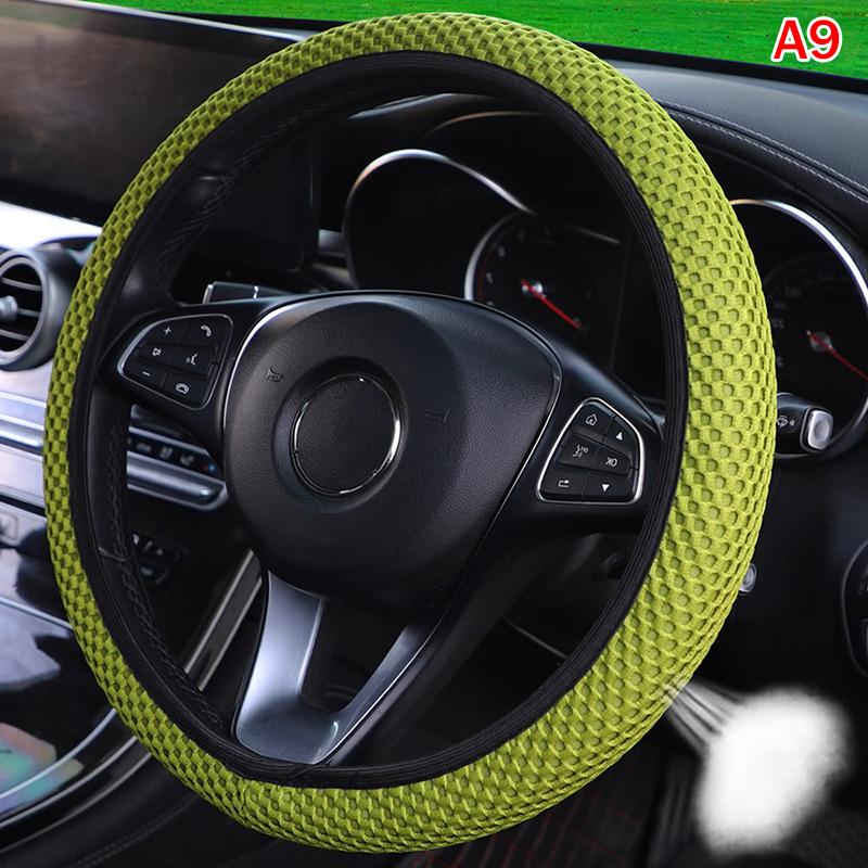 Universal Car Steering Wheel Protective Cover Breathable Elastic Band Anti Slip Flax Suitable 38Cm Four Seasons