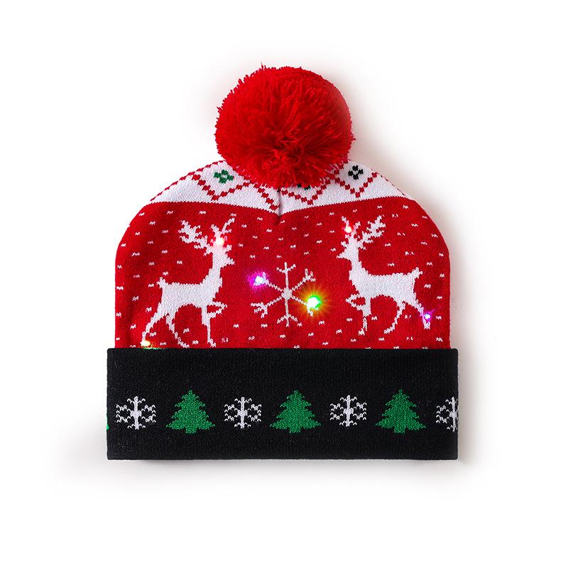 

LED Luminous Christmas Knit Hat - Warm Wool for Men, Women & Kids