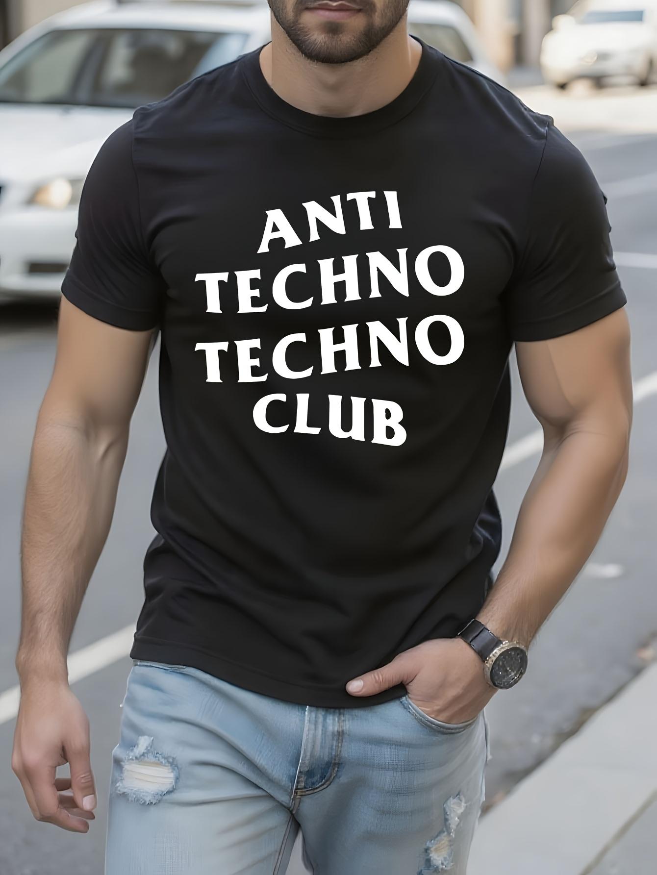 Anti Techno Techno Club Graphic Tshirt Funny Tech Contrad... S