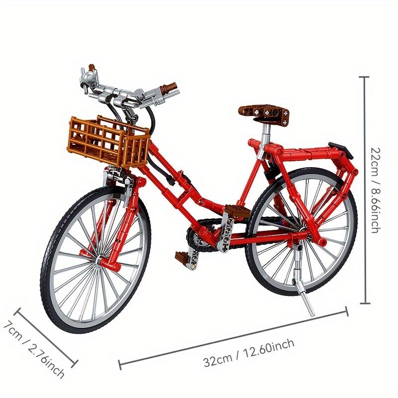 Retro Ziegelstein Fahrrad Modellbausatz Buntes Mountainbike mit Zubehör Spielzeugmodell Vintage Detailliertes Konstruktionsrad Dekoration 1126 Teile
