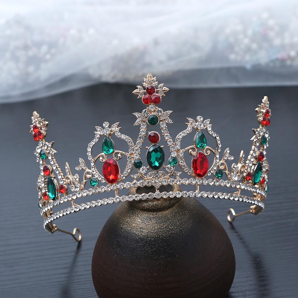 1pc Fashion Christmas Vintage Royal Hair Crown Sparkling Rhinestones Ornate Festive Design Perfect Holiday Elegance Occasions